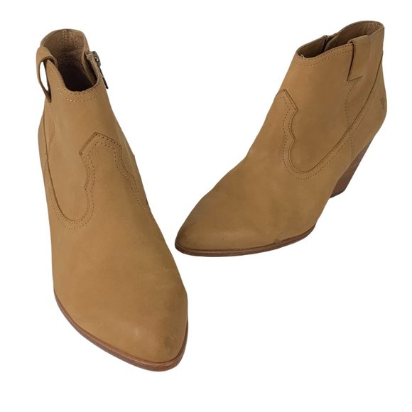 FRYE 'Reina' Sandy Nubuck Western Inspired Booties - Picture 13 of 13